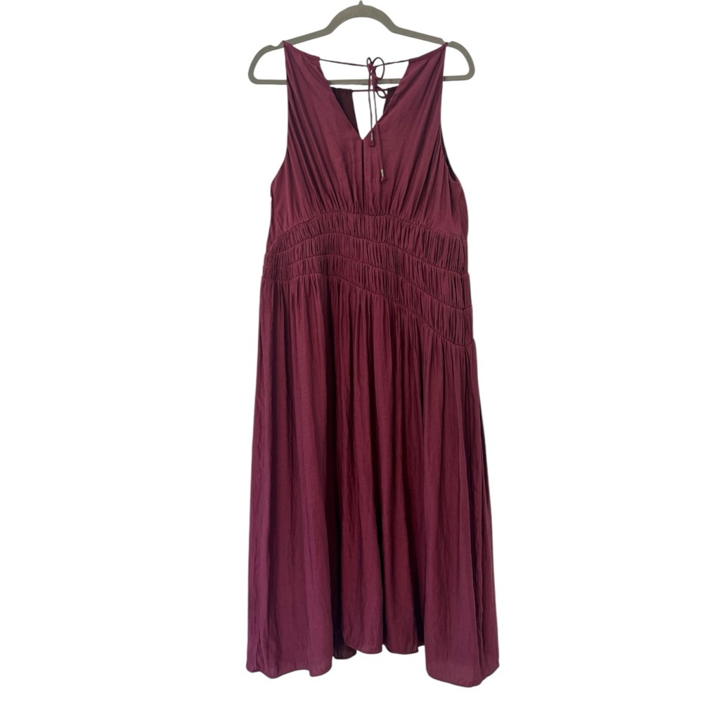 Anthropologie Moulinette Soeurs Plum Smocked Halter Midi Dress Size 2 - Picture 7 of 8